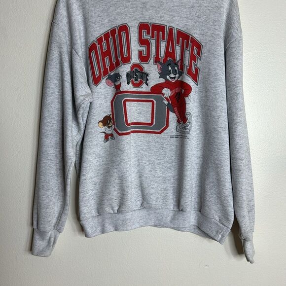 Vintage delta Ohio state 90s Tom and Jerry pullover crew neck sweatshirt size XL - Picture 3 of 12